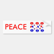 red white blue peace signs bumper stickers