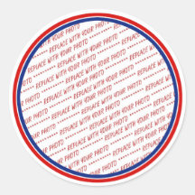 Red White & Blue Photo Frame Template Stickers