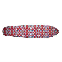 Red White & Blue Ribbon Skateboard Oldschool
