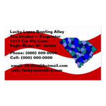 Red White & Blue South Carolina Map Business Card
