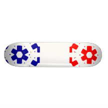 Red White Blue Star Skateboard
