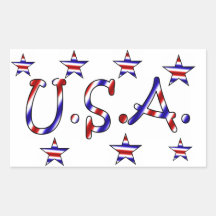 Red White Blue Star Sticker