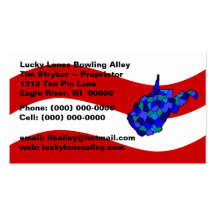Red White & Blue West Virginia Map Business Card