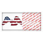 Red White & Blue Winged American Flag Customized Photo Card