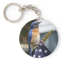 Red,White & Bluebird Key Chain