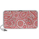 Red White Floral Paisley Pattern Travelling Speakers