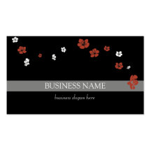Red White Flowers Elegant Business Card Templates