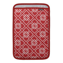Red White Geometric Pattern Sleeves For MacBook Air