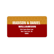 Red White Gold Stars Modern Simple G102 Address Labels
