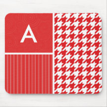 Red & White Houndstooth Mouse Pads
