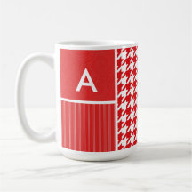 Red & White Houndstooth Mugs