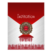 Red White Invite 40th Birthday Party