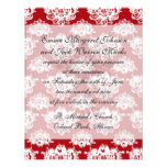red white large romantic damask pattern invitations