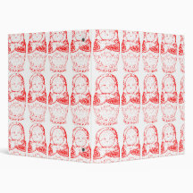 Red & White Matryoshka Nesting Doll - 3 Ring Binder