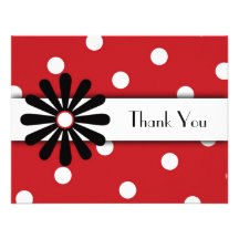 Red & White Polka Dot Note Card Invitations