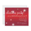 Red white snow glow glamor Christmas holiday party invitations