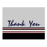 red white striped Thank You Post Cards