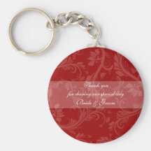 Red white "thank you" "wedding favours" key chain