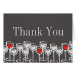red white wine glasses thank you note card invi... cards