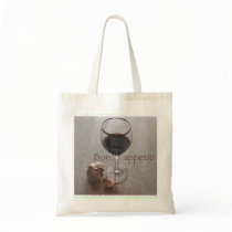 Red wine and garlic tote bag