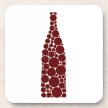 Red Wine Bottle Drink Coasters