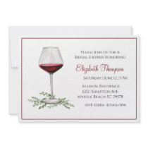 Red Wine  Bridal Shower Invitation