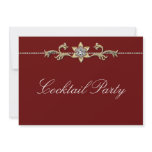Red Wine Diamond Red Black Cocktail Party invitations