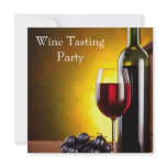 Red Wine Glass Bottle Wine Tasting Party invitations
