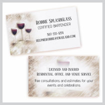 Red wine glass trio business card