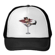 Red Wing Fairy Girl In Martini Glass Hats
