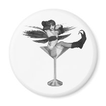 Red Wing Freaky Fairy Girl Martini Glass 3D