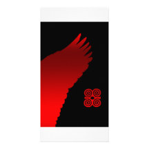 red winged bird photo card
