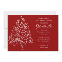 Red Winter Bridal Shower Invitation