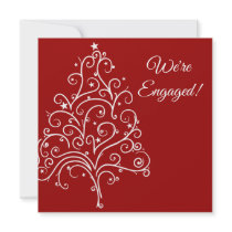 Red Winter Engagement Party Invitation