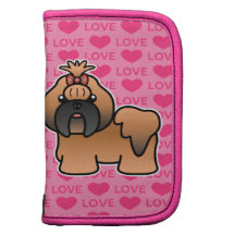 Red With Black Mask Cartoon Shih Tzu Love Folio Planner