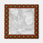 red with green dots photo frame magnets