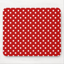 Red with White Dots Mousepad