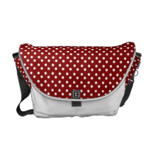 Red With White Polka-Dot: Messenger Bag