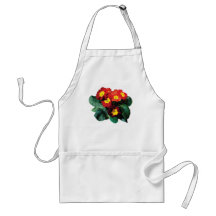 Red with Yellow Primroses Apron
