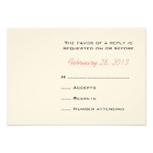 Red Wreath Monogrammed Wedding Reply Cards Invitations