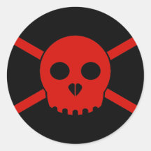 Red X-Skull Sticker