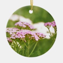 Red Yarrow Flowers Christmas Ornaments