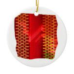 Red Yellow Abstract Stairs Cutout Picture Christmas Ornament