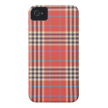 Red, yellow and light blue tartan Case-Mate iPhone 4 case