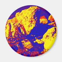 Red yellow blue rock abstract Ft. Pierce Fridge Magnets