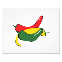 Red Yellow Green Chili Pepper Graphic Art Photo