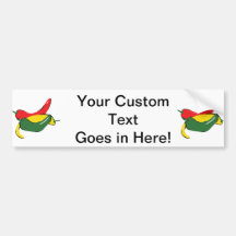 Red Yellow Green Chili Pepper Graphic Bumper Sticker