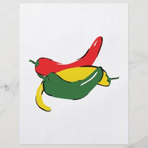 Red Yellow Green Chili Pepper Graphic Flyer Design