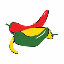 Red Yellow Green Chili Pepper Graphic Photo Sculpture