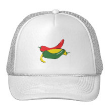 Red Yellow Green Chili Pepper Graphic Trucker Hats